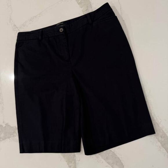 Talbots The Perfect Chino Shorts Women's 10 Black Flat Front Preppy Minimalist - Picture 2 of 5